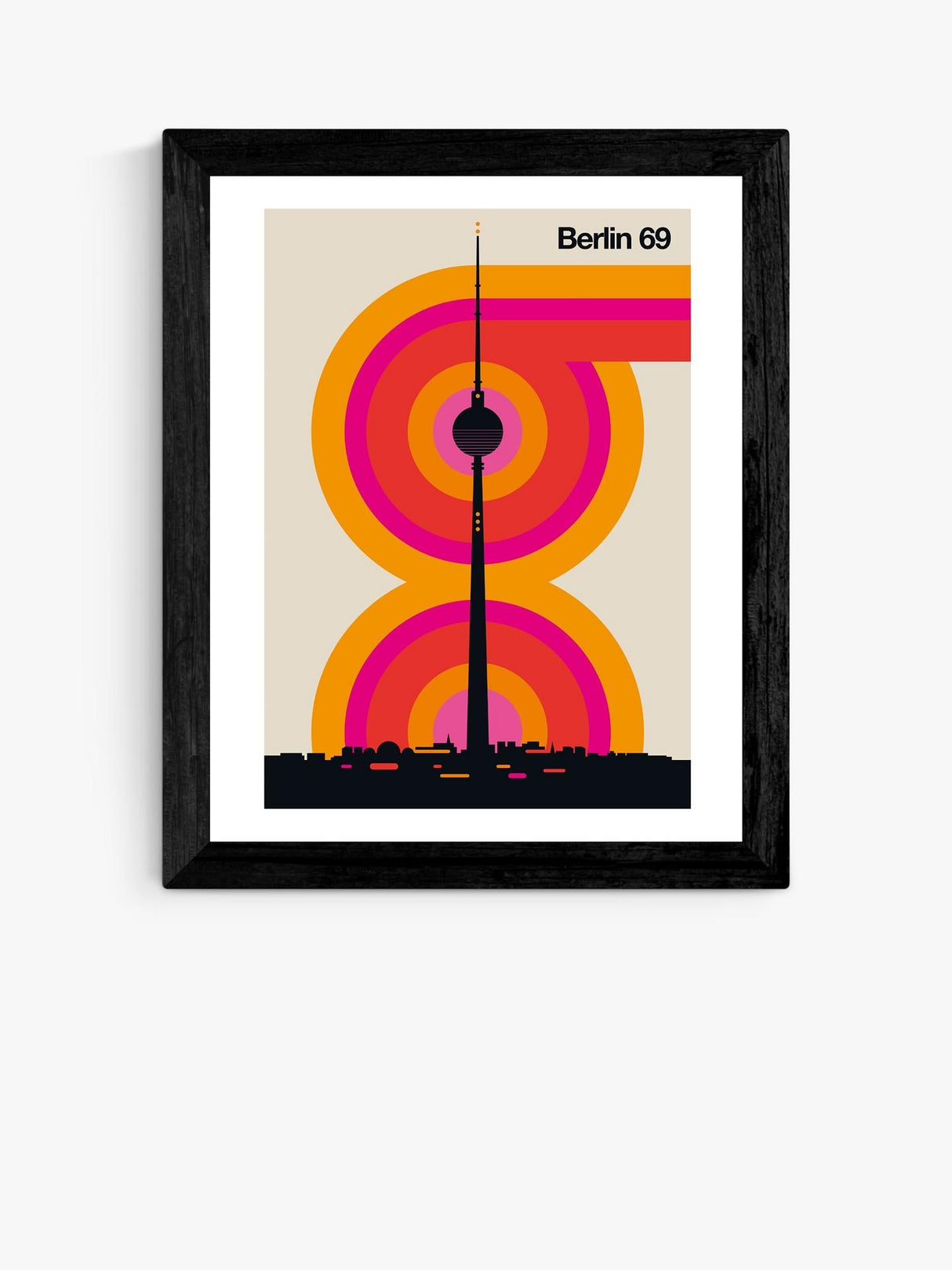 East End Prints Bo Lundberg Berlin 69 (83.4 x 63.4cm) Framed Print - Black