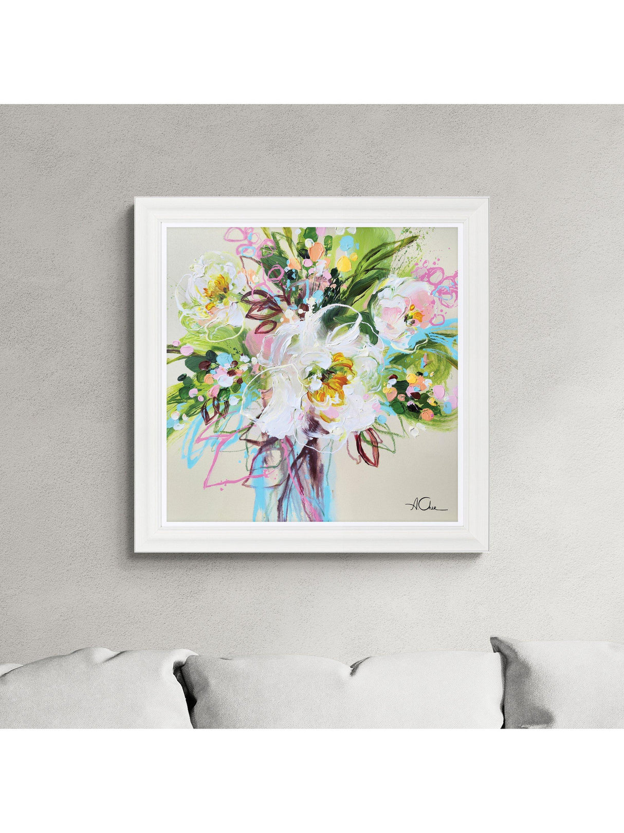 John Lewis Anna Cher You Are Amazing Floral Framed Print 81 x 81cm - Multi