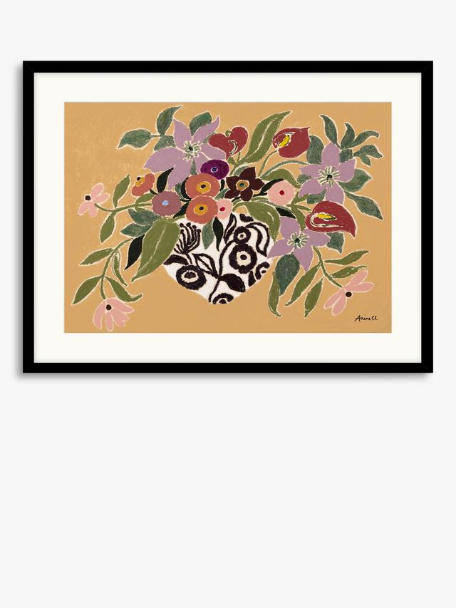 John Lewis La Poire 'Clematis&Callas' Framed Print -Caramel/Pink 63 x 83cm