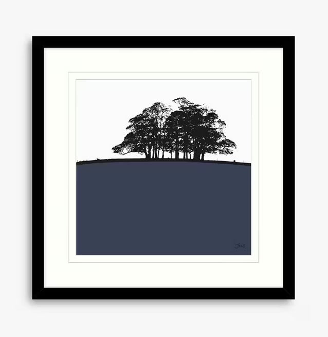 Jacky Al-Samarraie Trough of Bowland Framed Print & Mount 54.5x54.5cm - Navy