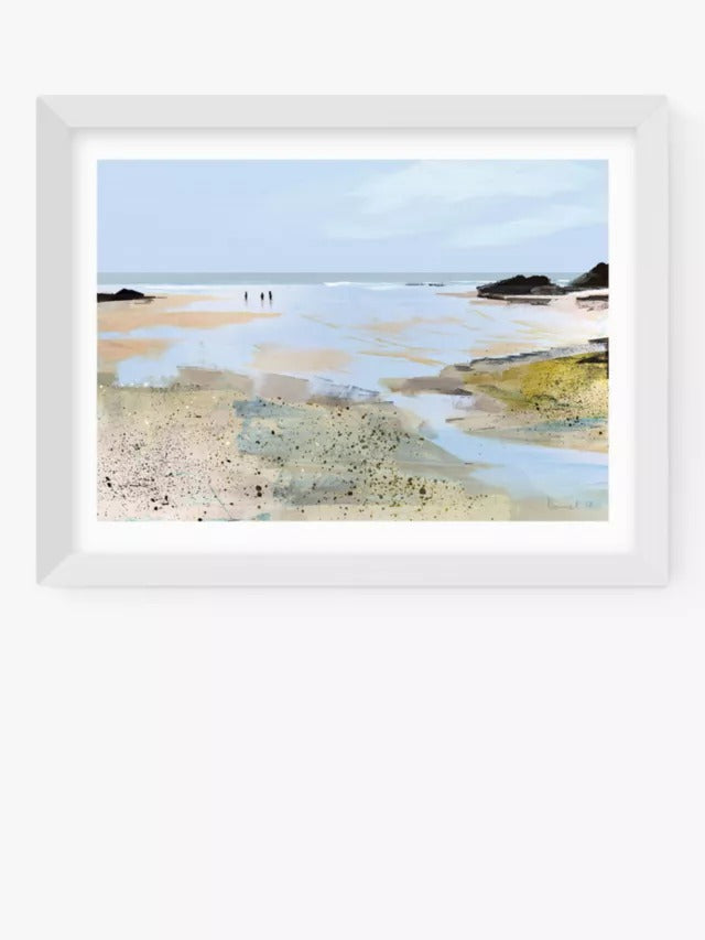 East End Print Dan Hobday Seaview Framed Print - 63.4 x 83.4cm - White - Kazoop