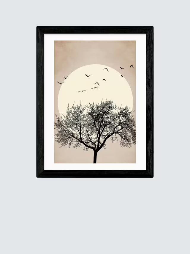 EAST END PRINTS Kubistika 'Dreamers' Framed Print 83.4 x 63.4cm - Black
