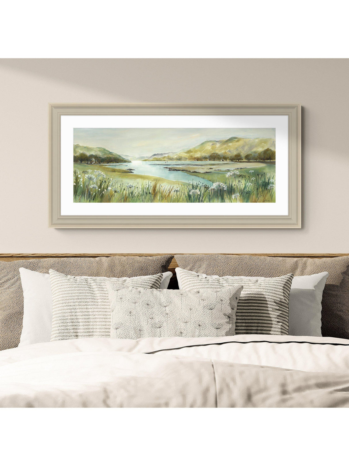 John Lewis Elizabeth Baldin 'Pistachio Pastel 4' Framed Print - 109 x 54cm
