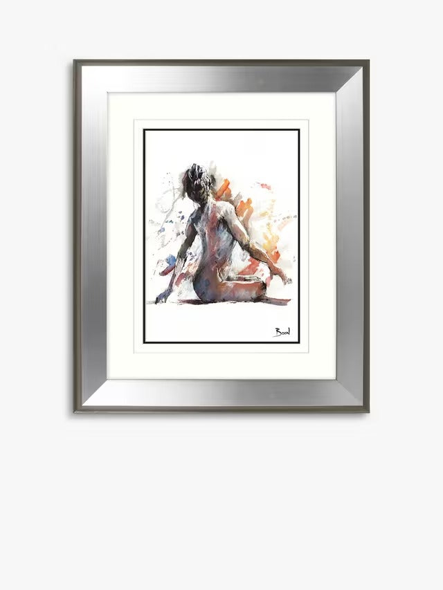 John Lewis Joanne Boon Thomas 'Sitting Nude' Framed Print & Mount 60 x 50cm