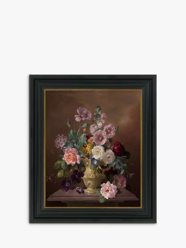 Brookpace Lascelles Still Life Of Flowers In Vase Framed Canvas 51 x 41cm
