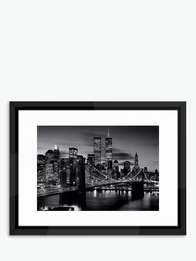 Brookpace Lascelles 'Brooklyn Bridge' Framed Print & Mount 65 x 85cm - Black