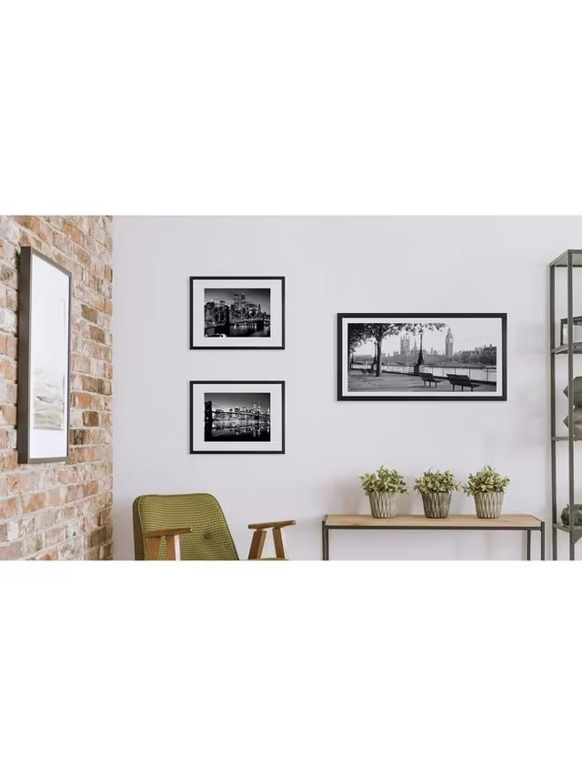 Brookpace Lascelles 'Brooklyn Bridge' Framed Print & Mount 65 x 85cm - Black