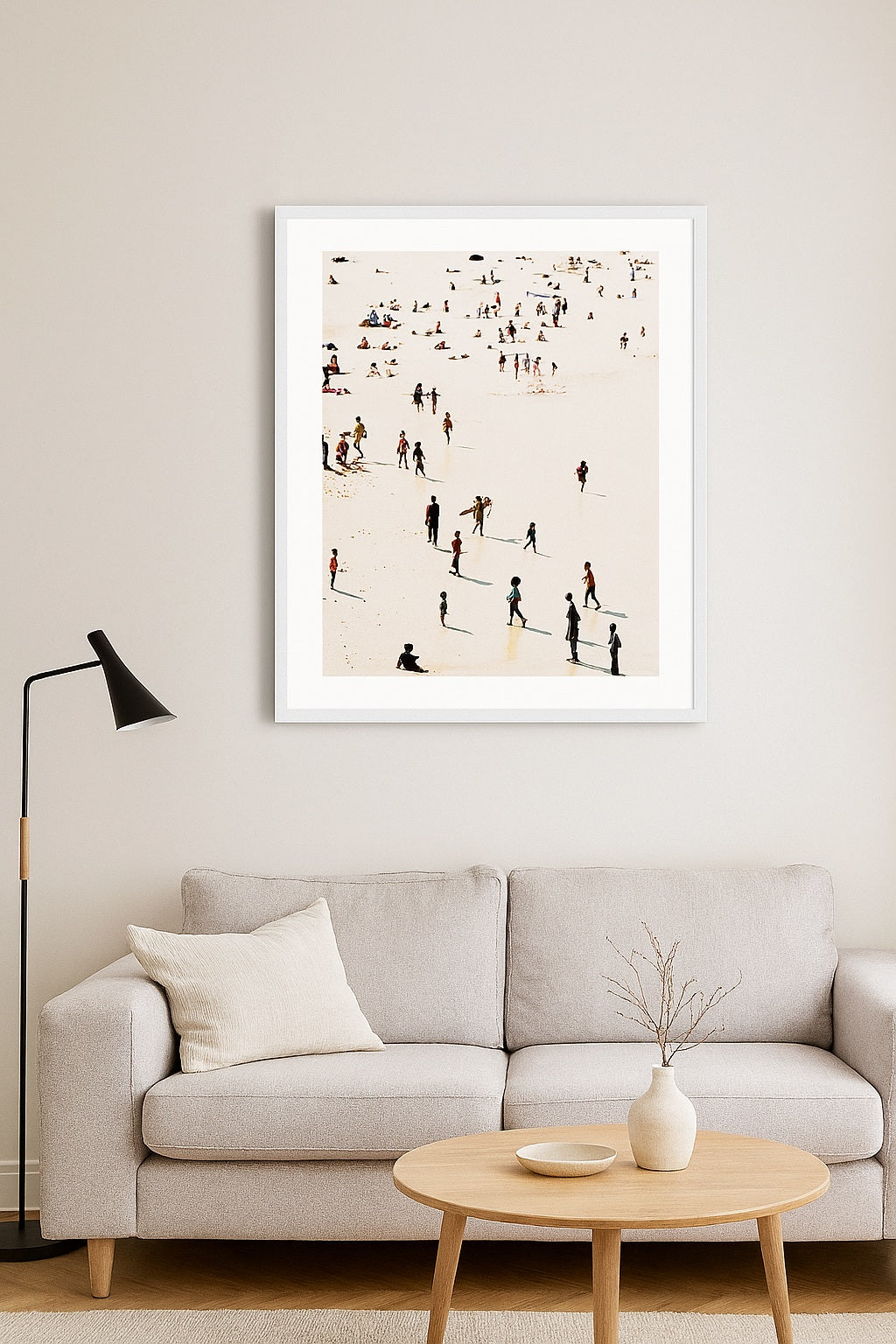 EAST END PRINTS Rafael Farias 'Beach Life' Print 83.4 x 63.4cm - White Frame