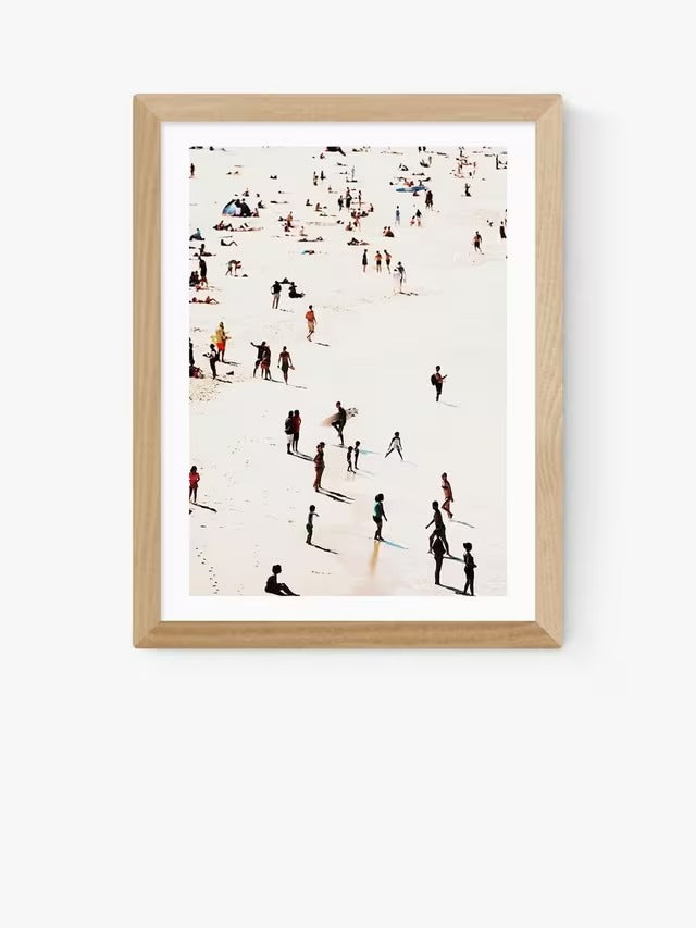 EAST END PRINTS Rafael Farias 'Beach Life' Print 83.4 x 63.4cm - Oak Frame