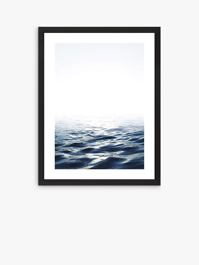 John Lewis Tranquility - Framed Print & Mount 66 x 51cm - Blue