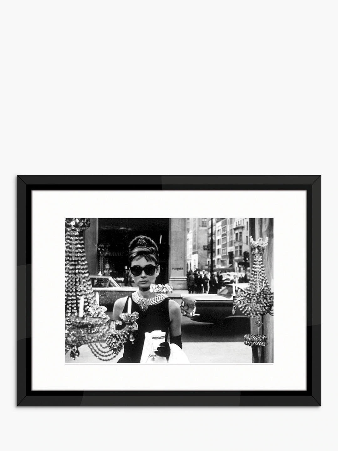 John Lewis Audrey Hepburn Shopping at Tiffany's Framed Mount Print 65 x 85cm