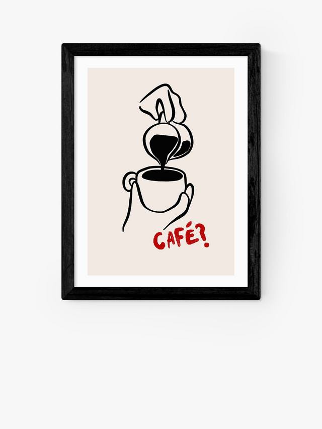 East End Prints SimplyExtraJordanary 'Cafe' Framed Print Black - 83.4 x 63cm