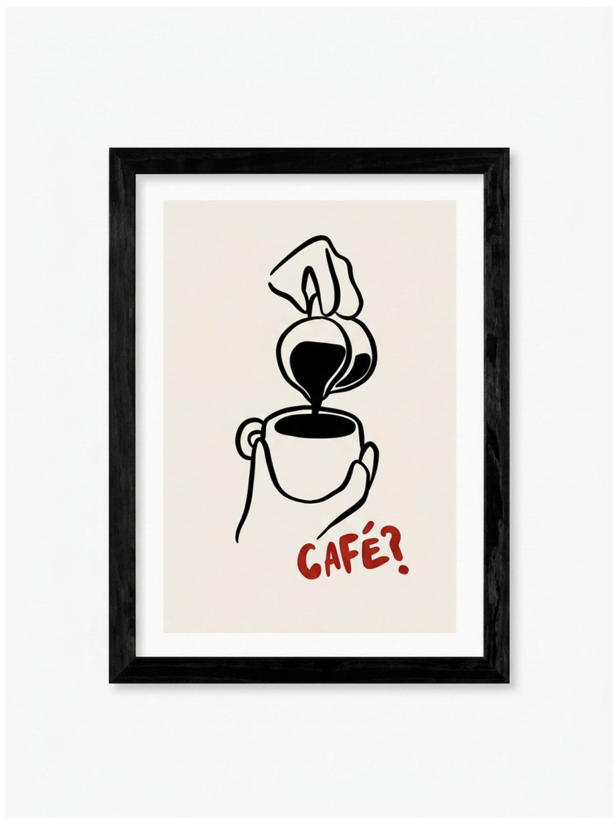 East End Prints SimplyExtraJordanary 'Cafe' Framed Print Black - 83.4 x 63cm