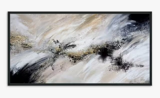 John Lewis Yharnna Heavenly Twilight Framed Canvas Print 64 x 124cm - Black - Kazoop