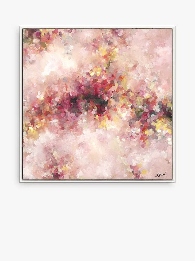 Maria Esmar - 'Roses' Abstract Canvas Print 104 x 104cm - Pink - Kazoop