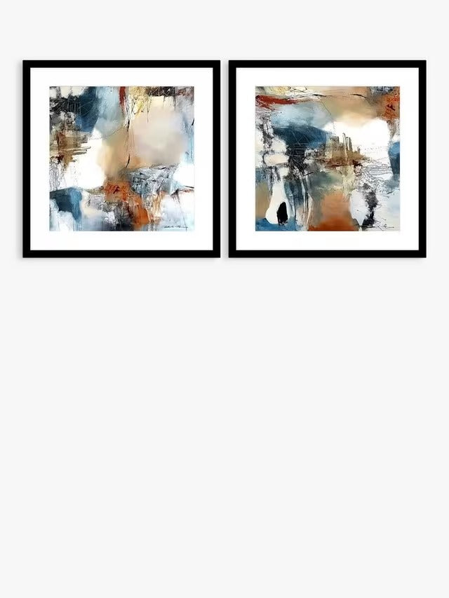 Natasha Barnes 'Continuity' Abstract Framed Print & Mount Set of 2 61 x 61cm