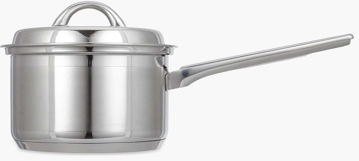 John Lewis Classic Stainless Steel Lidded Saucepan 3 Piece Set