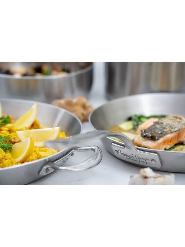 Samuel Groves Tri-Ply Stainless Steel Aluminium Frying Cooking Pan - 28cm