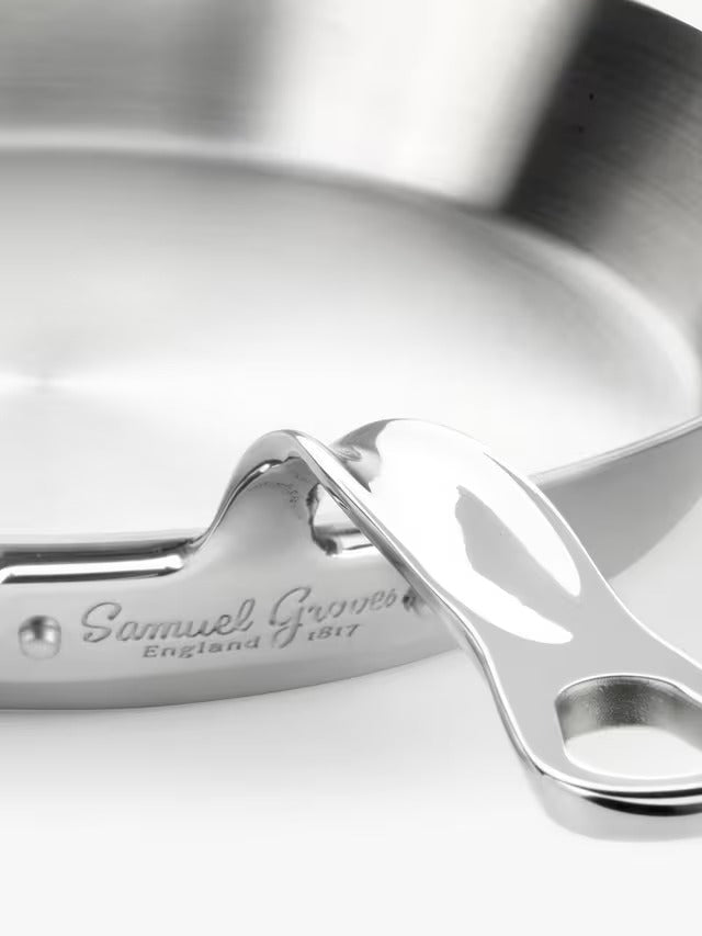 Samuel Groves Tri-Ply Stainless Steel Aluminium Frying Cooking Pan - 28cm