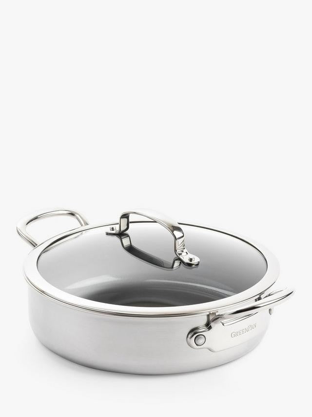 GreenPan Premiere Stainless Steel Ceramic Non-Stick Casserole & Lid 26cm