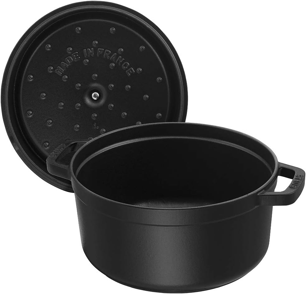 STAUB Cocotte Round Cast Iron Casserole 26cm 5.2L Oven Safe - Black