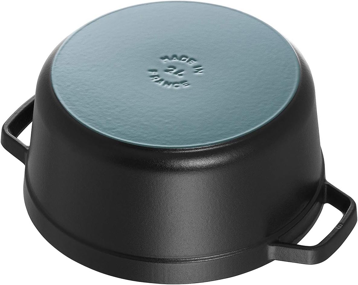 STAUB Cocotte Round Cast Iron Casserole 26cm 5.2L Oven Safe - Black - Kazoop