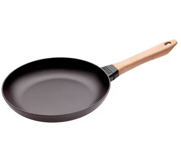 STAUB Coated Cast Iron Induction Compatible Round 26cm Frying Pan - Black
