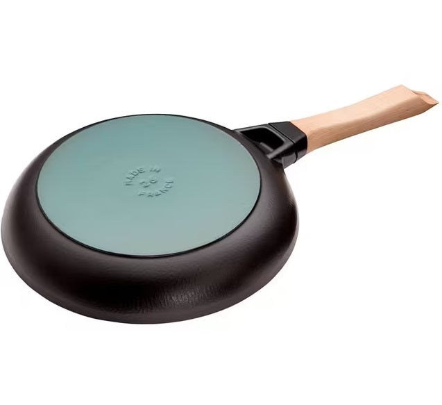 STAUB Coated Cast Iron Induction Compatible Round 26cm Frying Pan - Black
