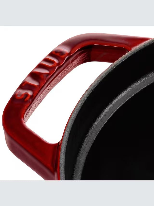 STAUB Cocotte Oval Cast Iron 31cm Oven Safe Casserole Pan - Grenadine Red