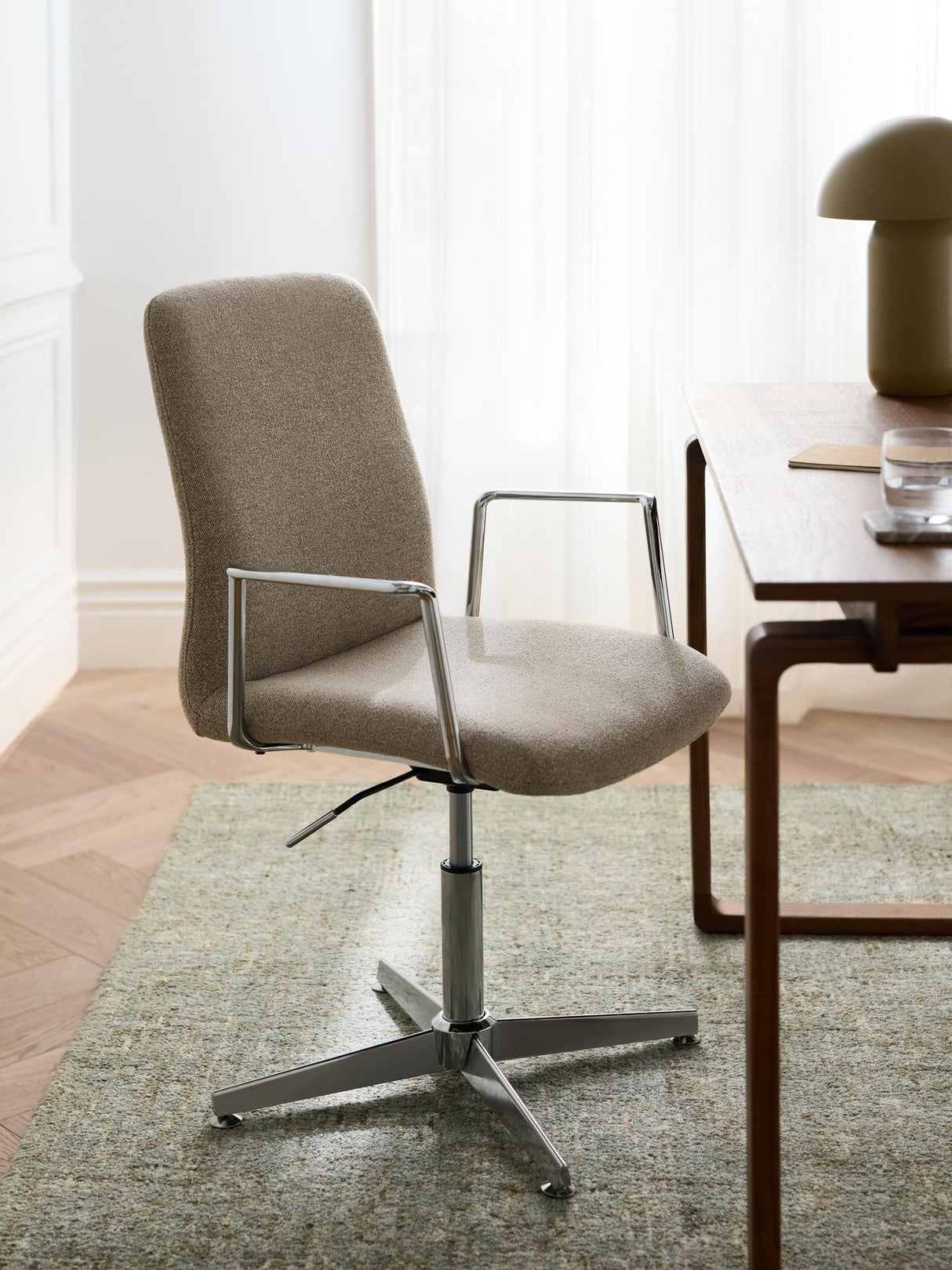 John Lewis Auden Modern Workspace Office Computer Chair - Natural/Silver