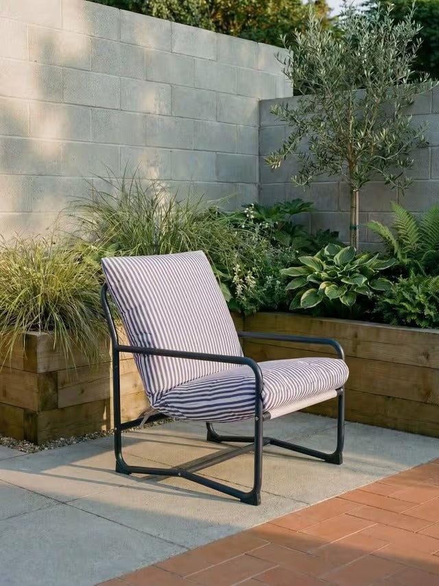 John Lewis Marcy Sling Shower-Resistant Cushion Single Garden Chair - Navy