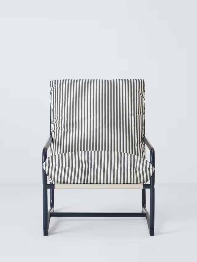 John Lewis Marcy Sling Shower-Resistant Cushion Single Garden Chair - Navy