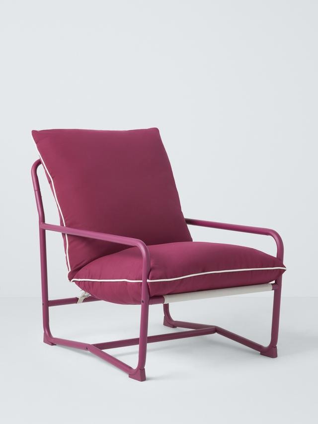John Lewis Marcy Sling Shower-Resistant Patio Outdoor Garden Chair - Fuchsia