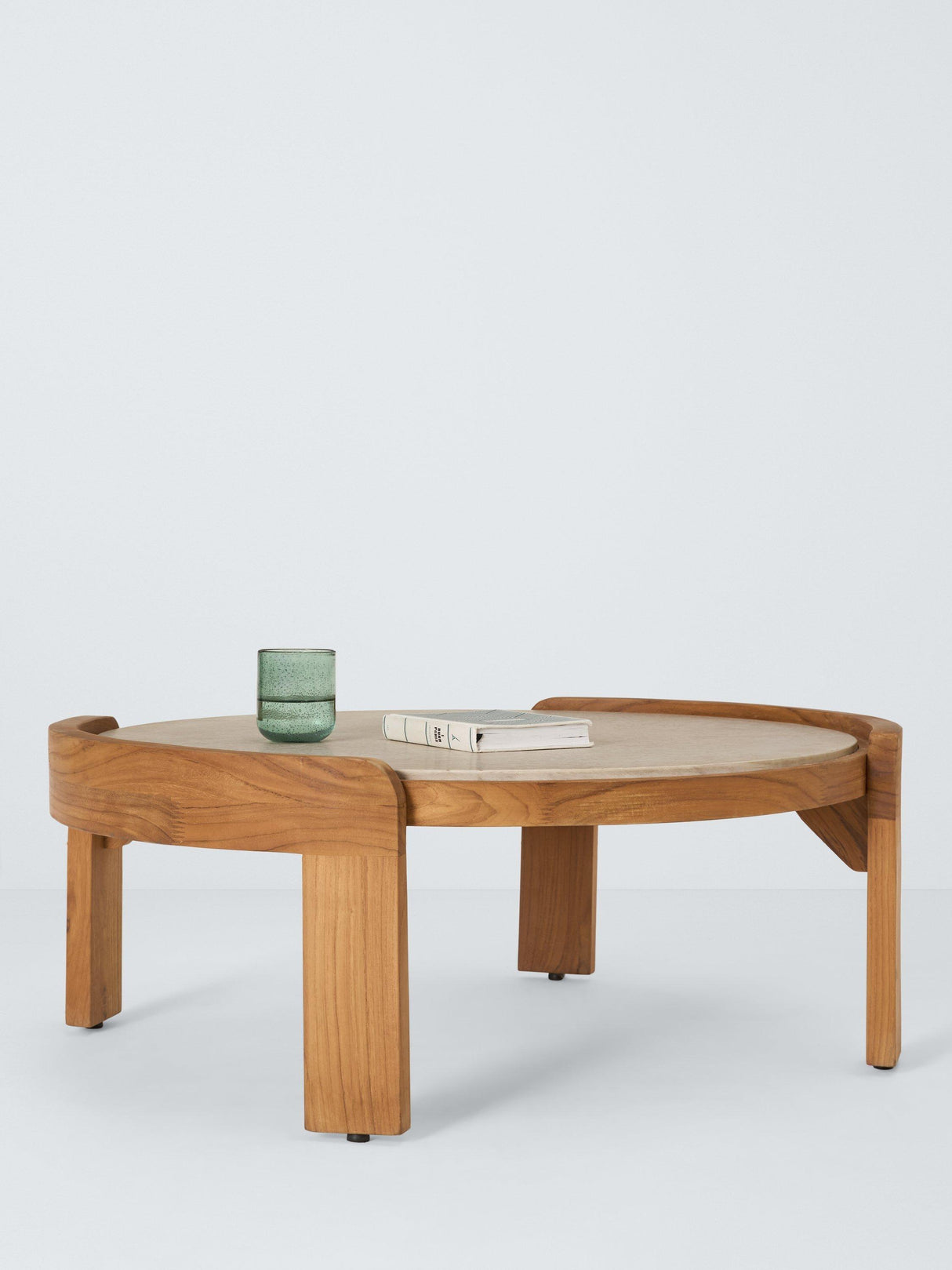 John Lewis Terra Oiled Teak Wood Round Garden Coffee Table - Dia. 90cm