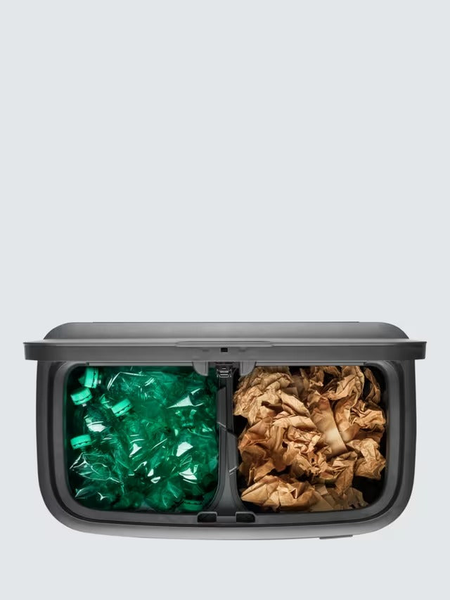 Brabantia Bo Hi 2 x 30L Modern Indoor Kitchen Slim Recycling Touch Bin White