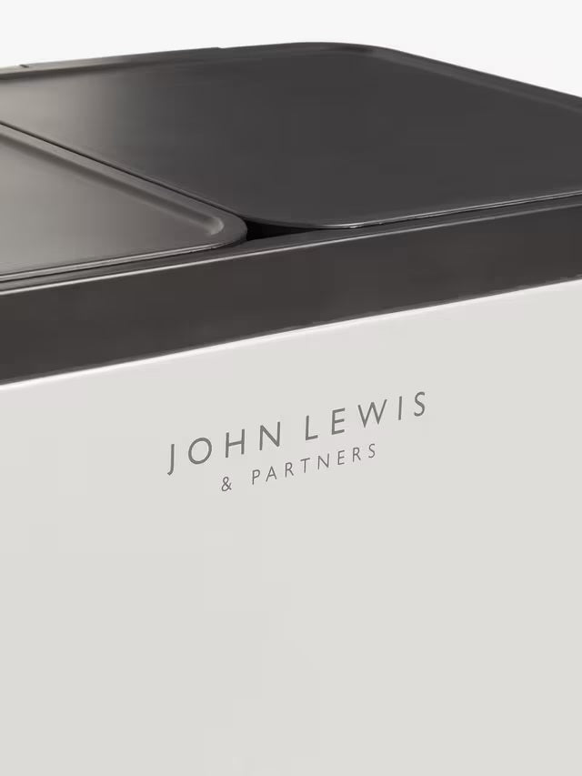 John Lewis 2 Section 60L Recycling Kitchen Pedal Bin with Handles - Grey