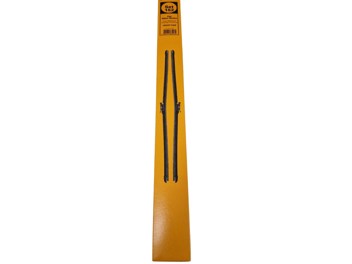 Halfords Flat Wiper Blade Set 152 Front Pair 600mm/24" & 475mm/19" - Black