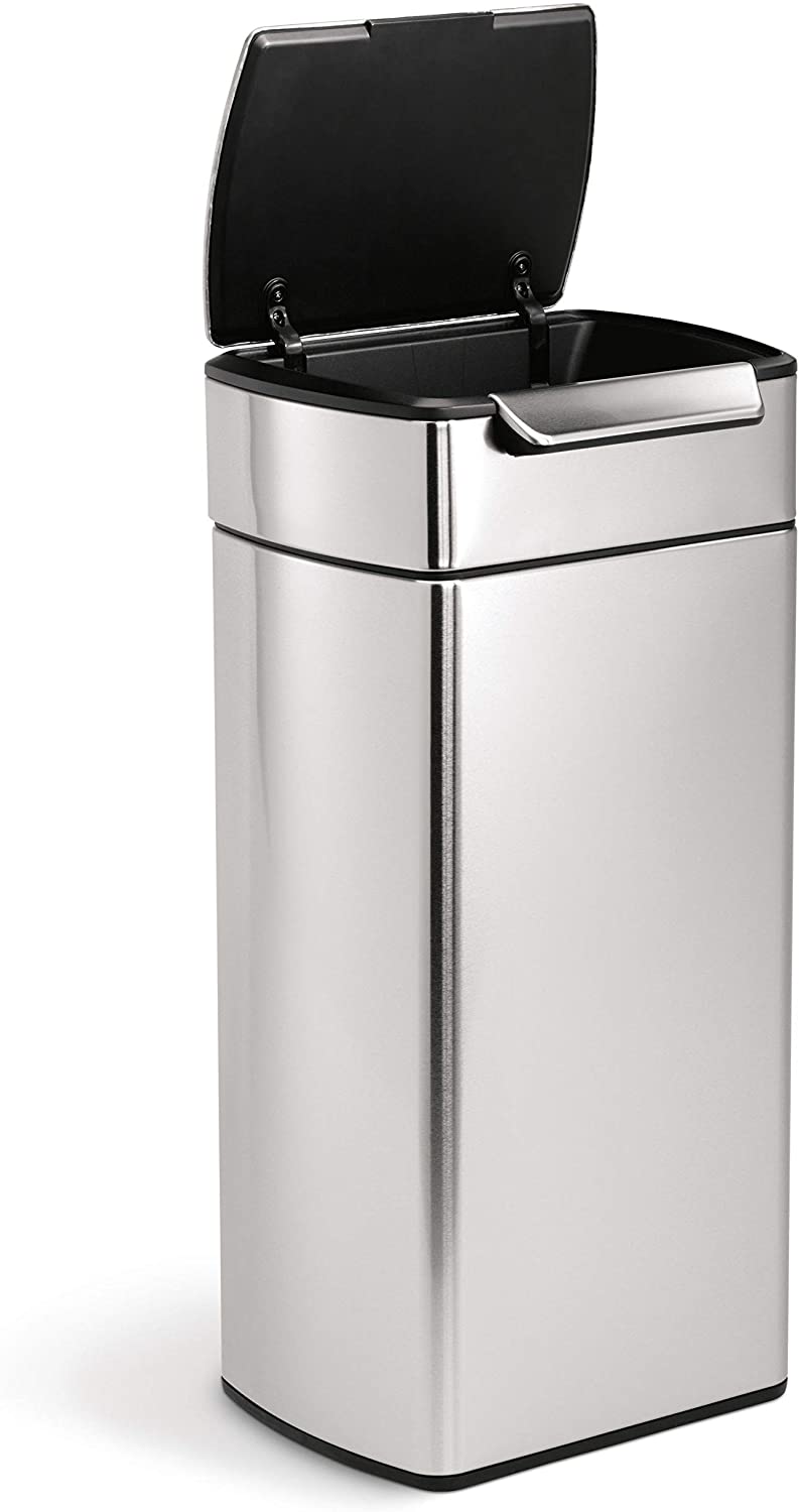 Simplehuman Rectangular 30L Touch Bar Silver Bin - Brushed Stainless Steel