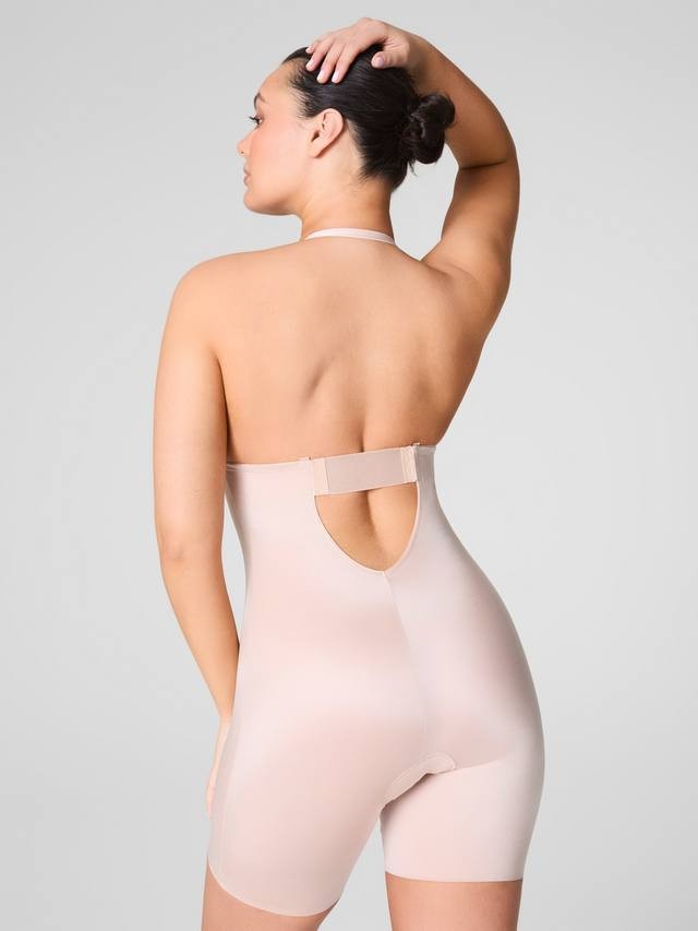 Spanx SPANXshape Suit Your Fancy Plunge Low-Back Mid-Thigh Bodysuit - Small