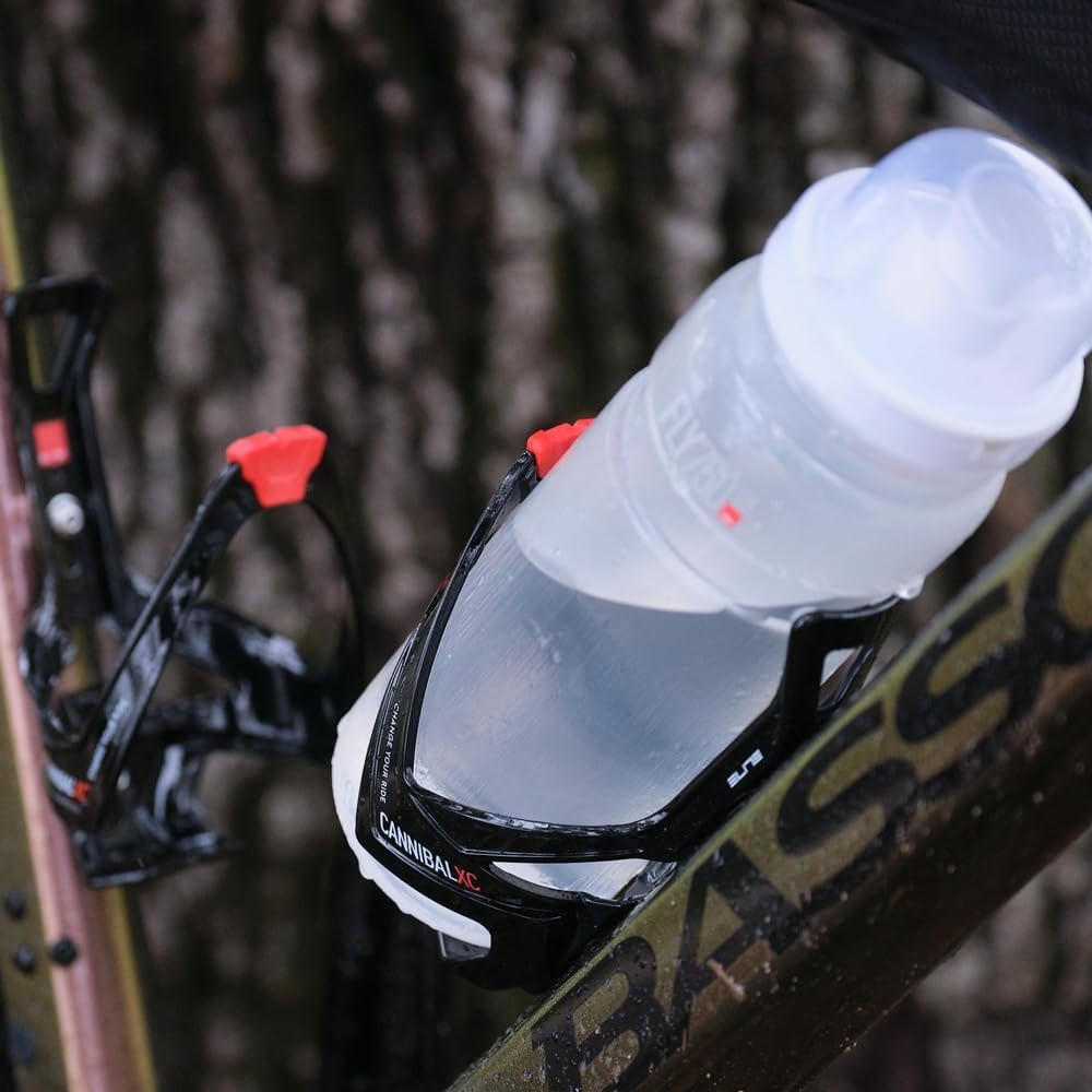 Elite Cannibal XC Lightweight Bicycle Bottle Holder Cage - Black/Orange