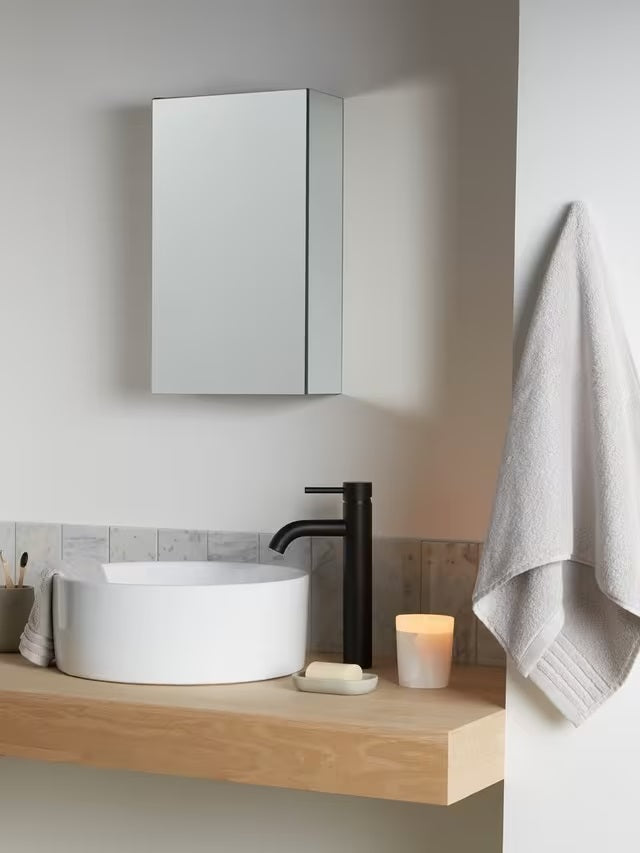 John Lewis Small Single Mirror-Sided Bathroom Cabinet 50 x 30 x 13.5cm
