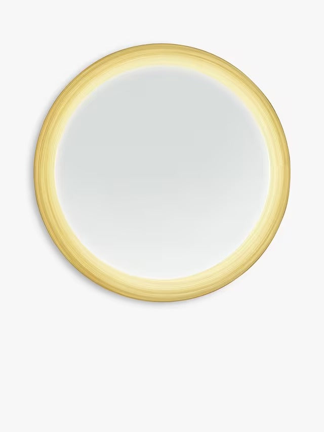 John Lewis Illuminated LED Round Decorative Bathroom Tray Mirror - Grey