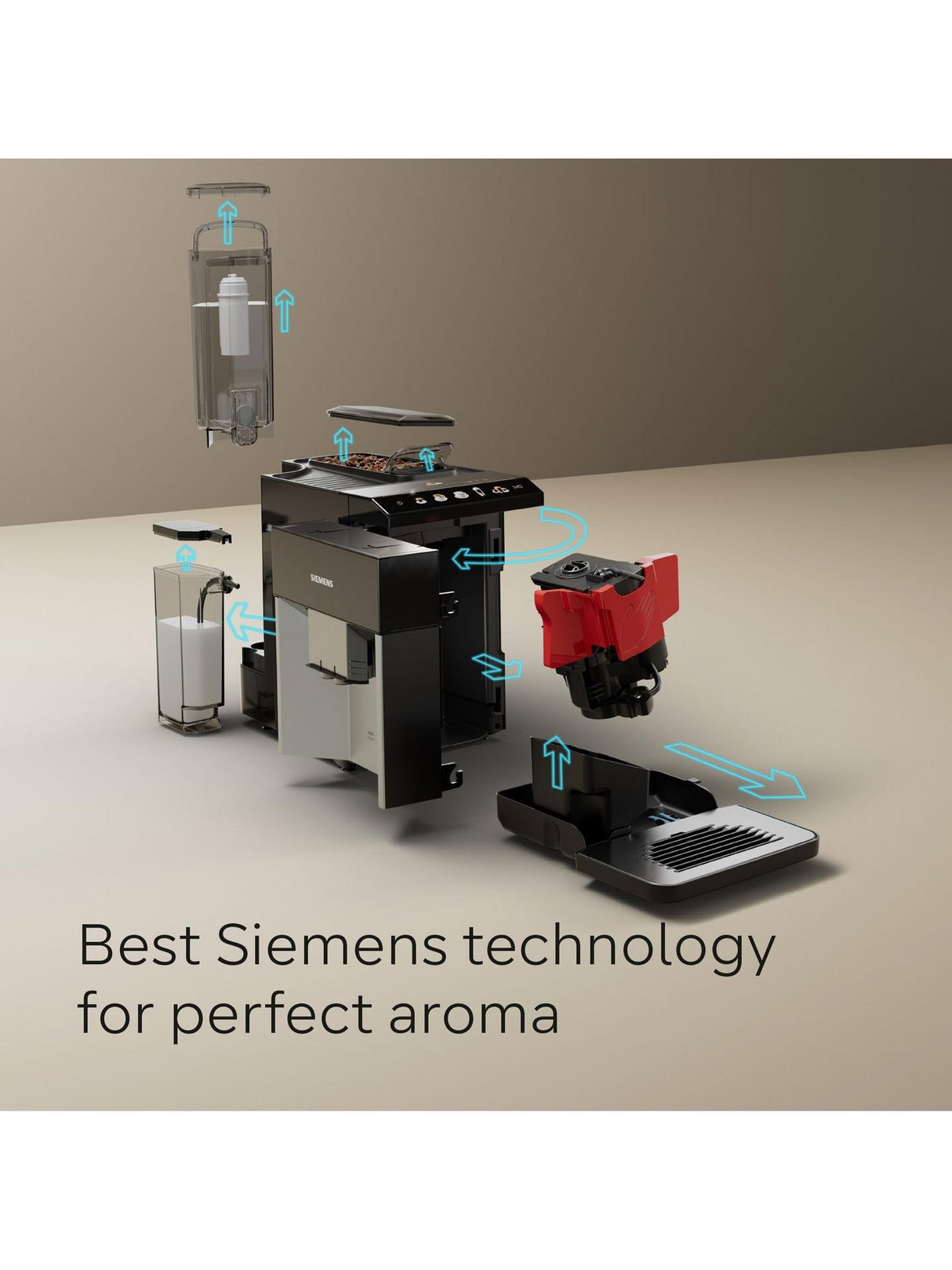 Siemens TQ515GB9 EQ500 Fully Automatic Bean Coffee Machine - Piano Black