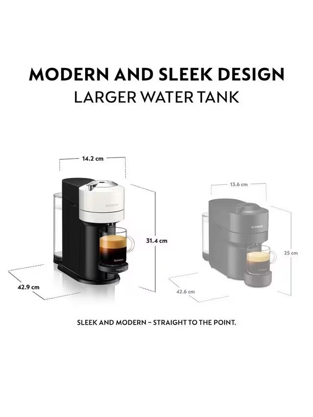 Nespresso Vertuo Next ENV120 Pod Capsule Coffee Machine by De'Longhi - White