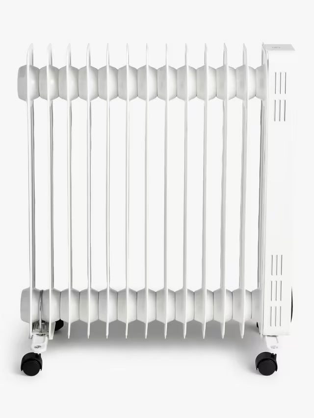 John Lewis 2500W Electric Portable Space Heater Digital Oil Radiator - White