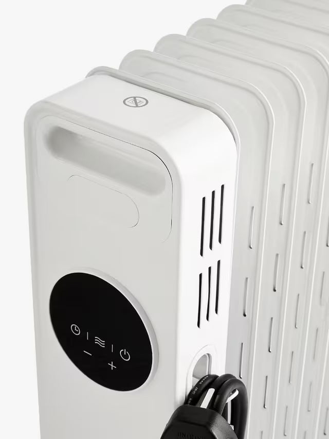 John Lewis 2500W Electric Portable Space Heater Digital Oil Radiator - White
