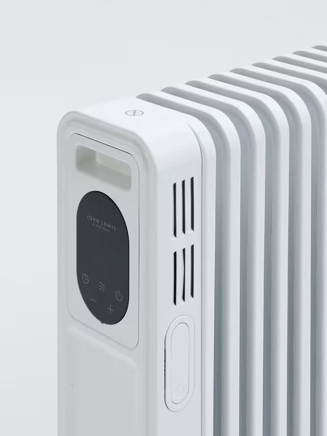 John Lewis Digital Oil Filled Adjustable Electric Heater Radiator - White
