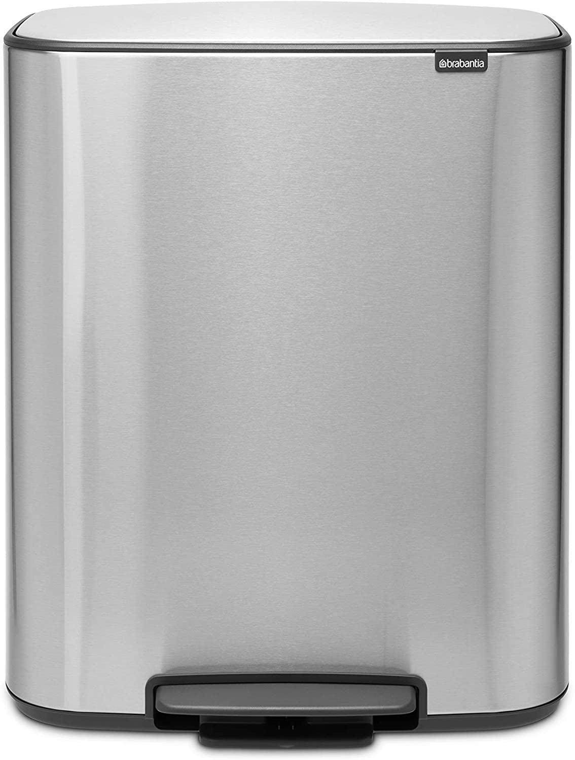 Brabantia Bo Fingerprint Proof 60L Pedal Waste Bin - Matte Steel