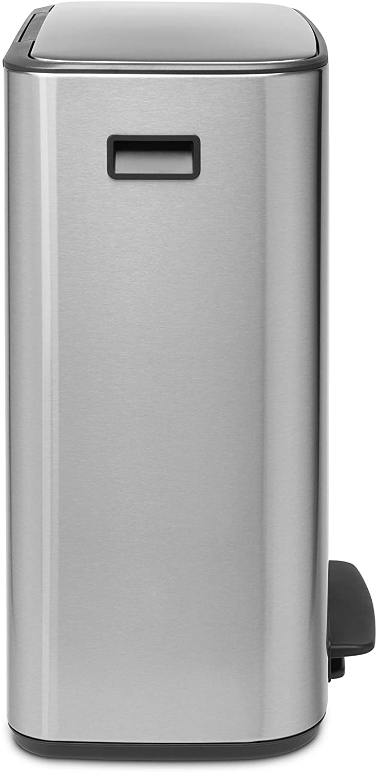 Brabantia Bo Fingerprint Proof 60L Pedal Waste Bin - Matte Steel