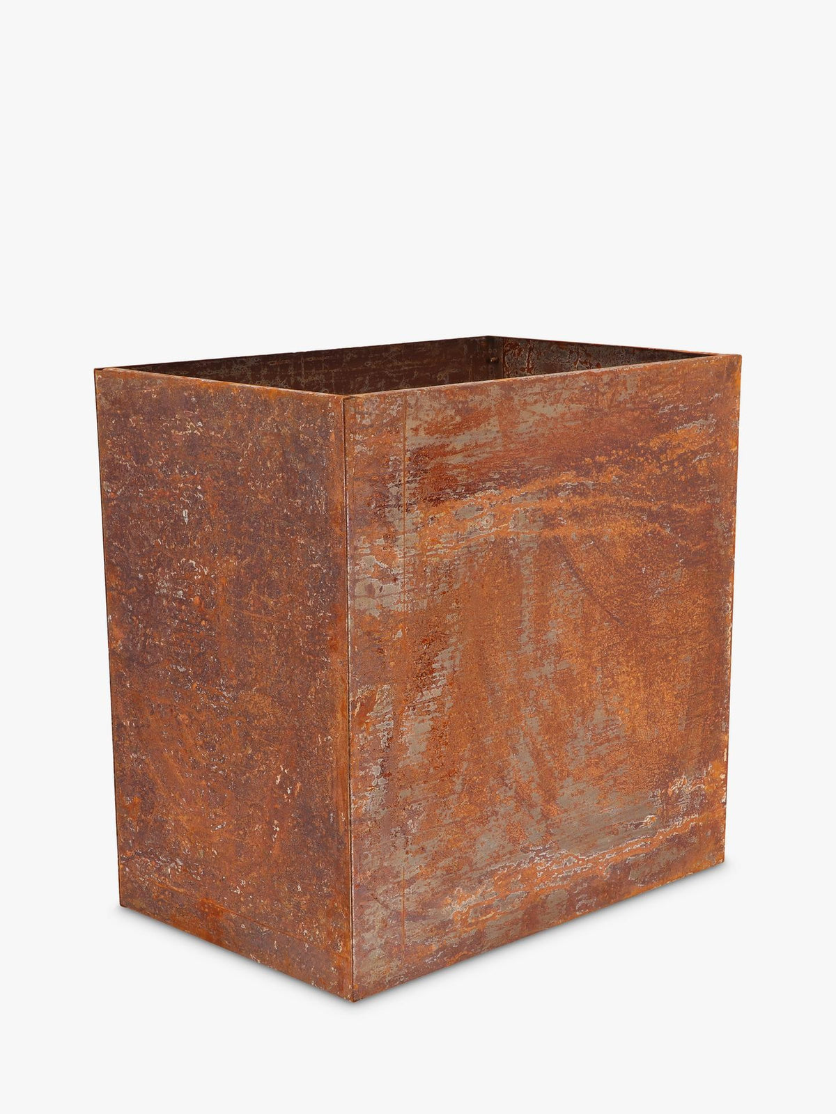 Fallen Fruits Rectangular Trough Steel Garden Outdoor Planter 58cm - Rust